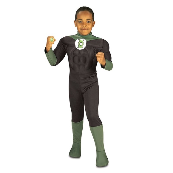 Rubie’s Green Lantern Black Muscle Chest Dress Up Set Costume Size Toddler 2T - Picture 1 of 5